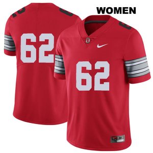 Women's NCAA Ohio State Buckeyes Brandon Pahl #62 College Stitched 2018 Spring Game No Name Authentic Nike Red Football Jersey OE20S84YE